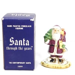 Santa Through The Years 1920 The Contemporary Santa Christmas Porcelain 1990 Vtg